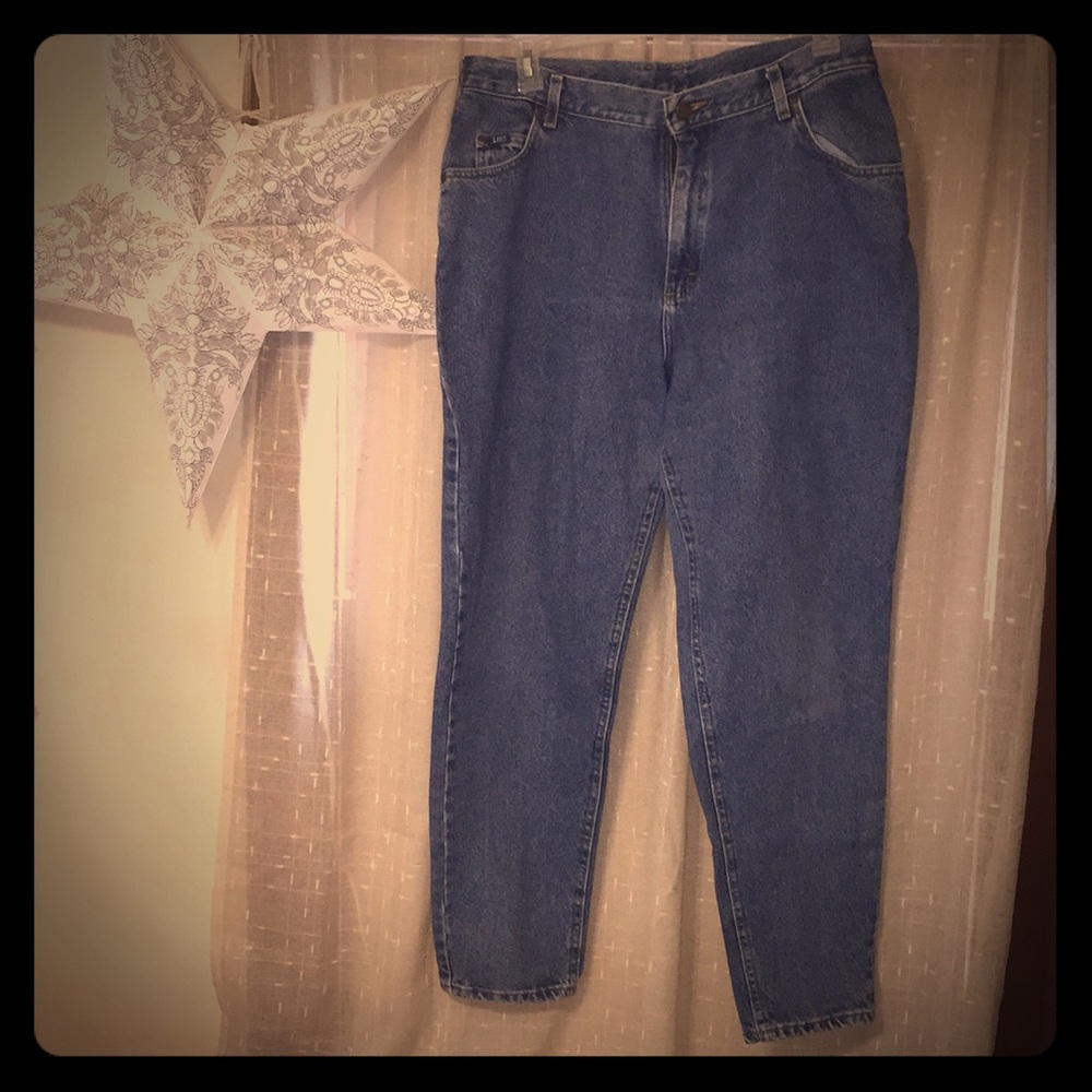 VINTAGE LEE High Waisted Rise Mom Straight Jeans